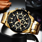 Curren CUR8361-GB Lux | Black Gold Face | Gold Steel Bracelet