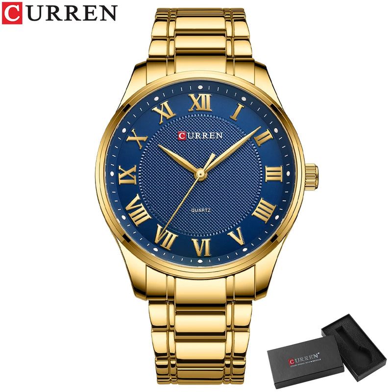 Curren 8409 Master | Blue Face | Gold Steel Strap