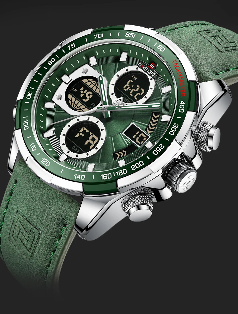 Naviforce NF9197L Luxury | Green Trim with Band or Bracelet