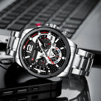 Curren CR8395 Master | Black Trim | Silver Steel Bracelet