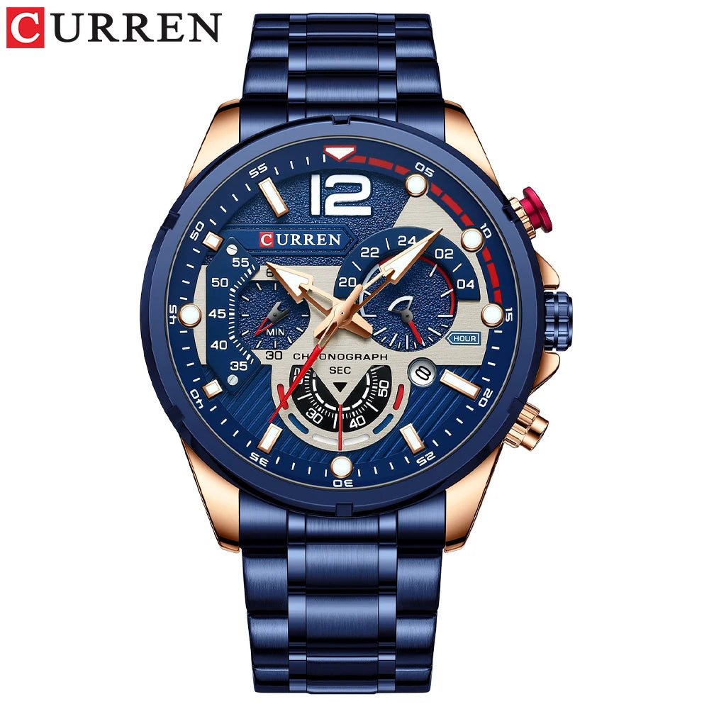 Curren CR8395 Master | Blue Theme | Blue Steel Bracelet