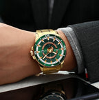 Curren 8359 Squire | Green Face | Gold Trim Steel Bracelet