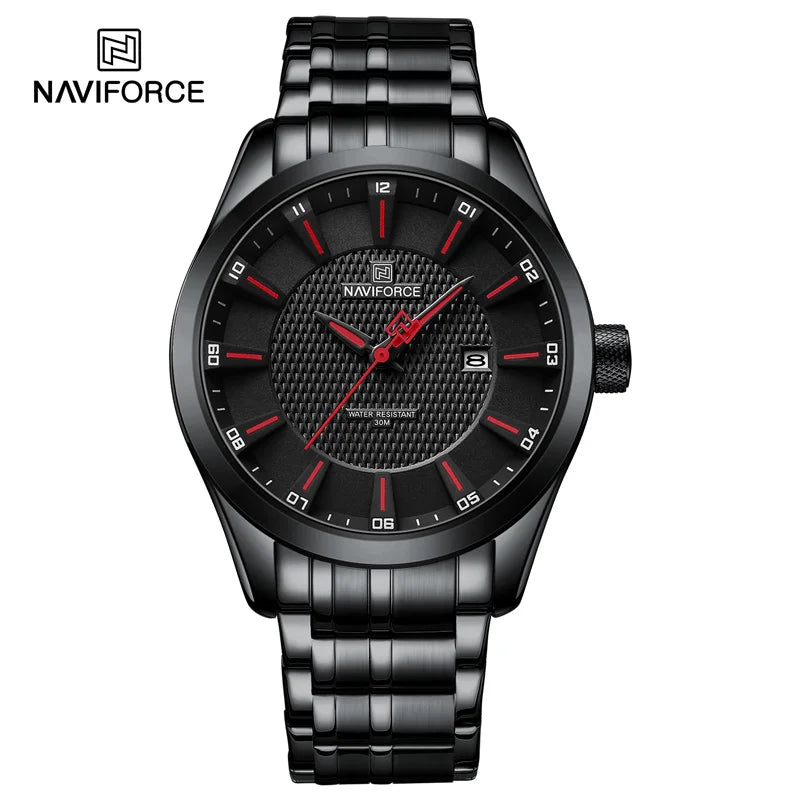 Naviforce NF8032 Style | Machine Alloy | Black face | Stainless Steel Band