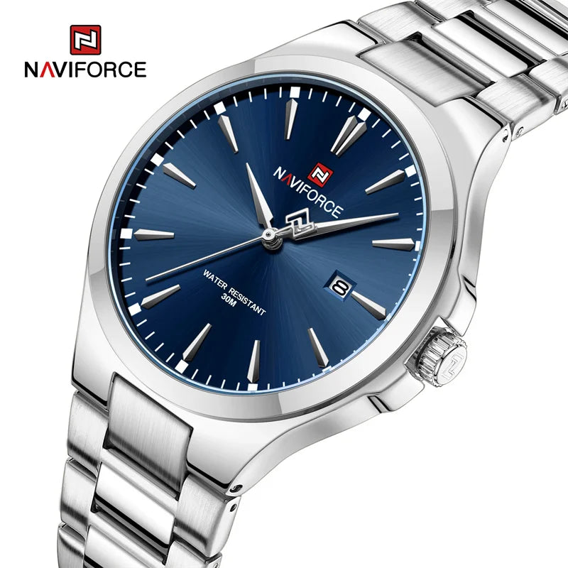 Naviforce NF9214 Lux | Blue Face | Stainless Steel Band