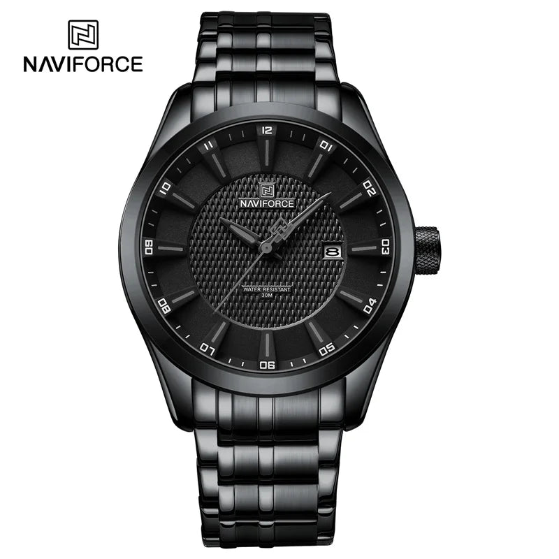 Naviforce NF8032 Style | Machine Alloy | Black face | Stainless Steel Band