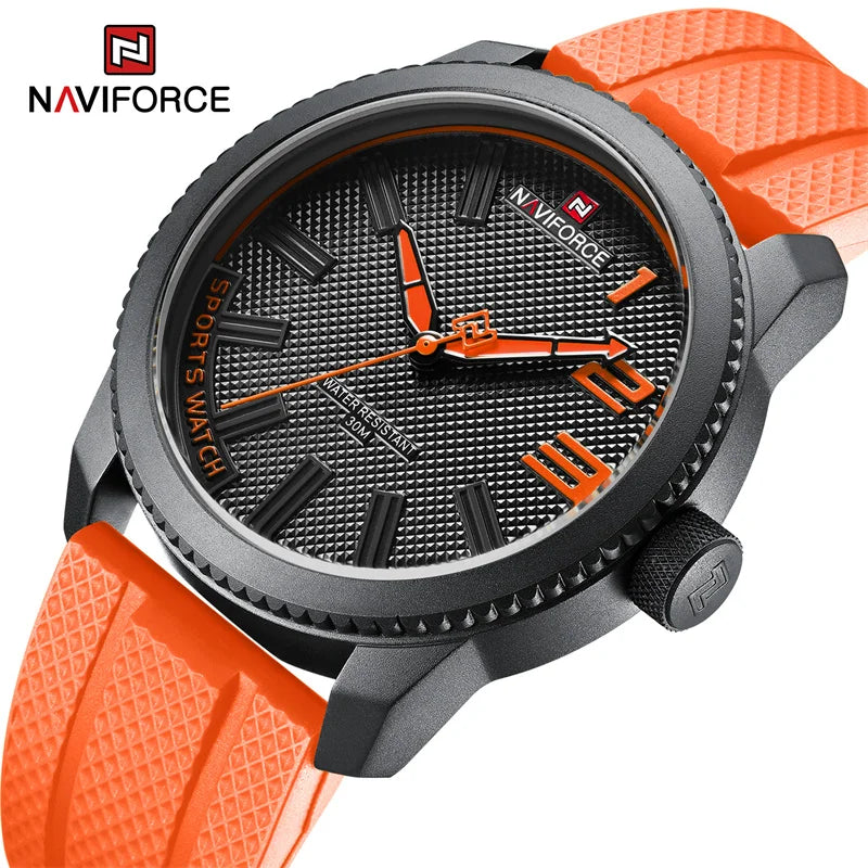 Naviforce NF9202T Sport | Machine Alloy | Black Silicone Strap