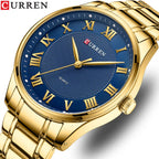 Curren 8409 Master | Blue Face | Gold Steel Strap