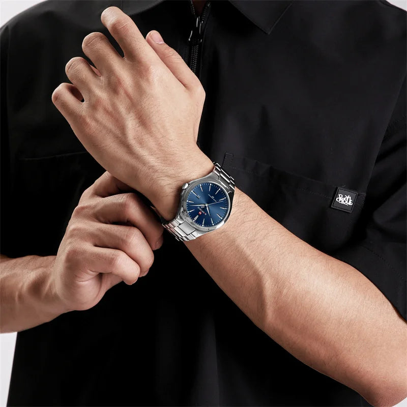 Naviforce NF9214 Lux | White Face | Stainless Steel Band