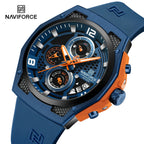 Navforce NF8501T Sport | Machine Alloy | Brown Silicone Strap