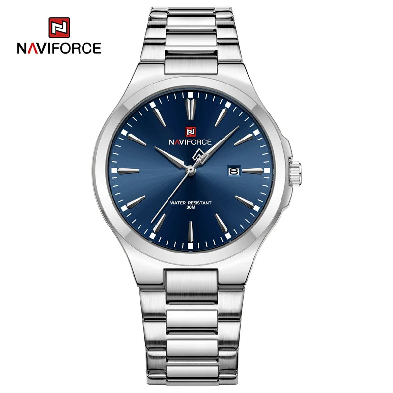 Naviforce NF9214 Lux | Blue Face | Stainless Steel Band