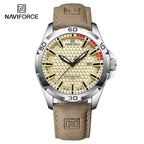 Naviforce NF8023 Sport | Stone Face & Tan PU Leather Strap