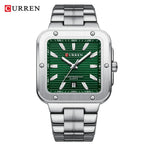 Curren 8479 Heritage | Green Face | Silver Trim and Stainless Steel Band