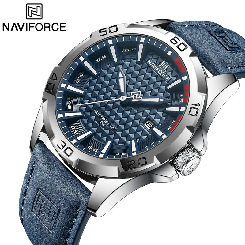 Naviforce NF8023 Sport | Stone Face & Tan PU Leather Strap
