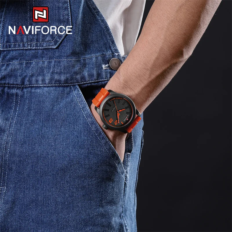 Naviforce NF9202T Sport | Machine Alloy | Orange Silicone Strap