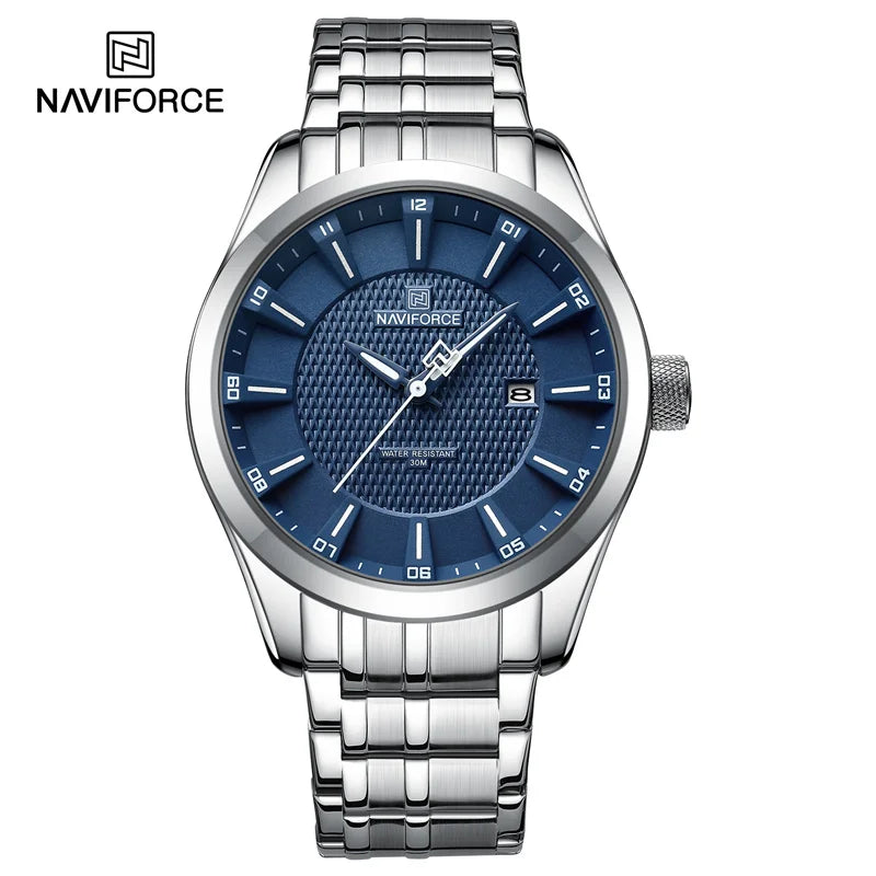 Naviforce NF8032 Style | Machine Alloy | White face | Stainless Steel Band