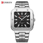 Curren 8479 Heritage | Black Face | Silver Trim and Stainless Steel Band