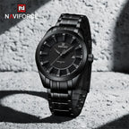 Naviforce NF8032 Style | Machine Alloy | Black face | Stainless Steel Band