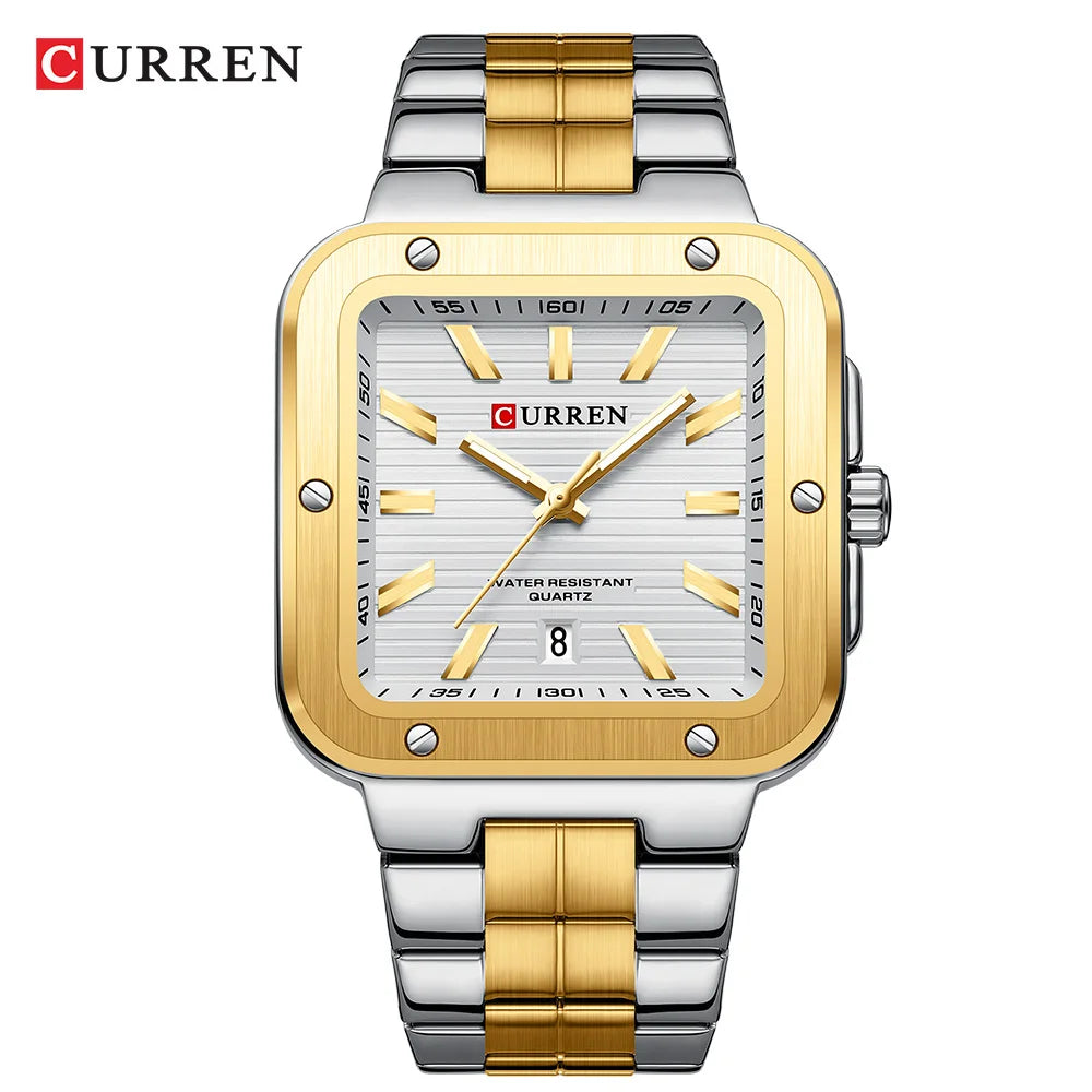 Curren 8479 Heritage | Black Gold Face | Black Steel Band