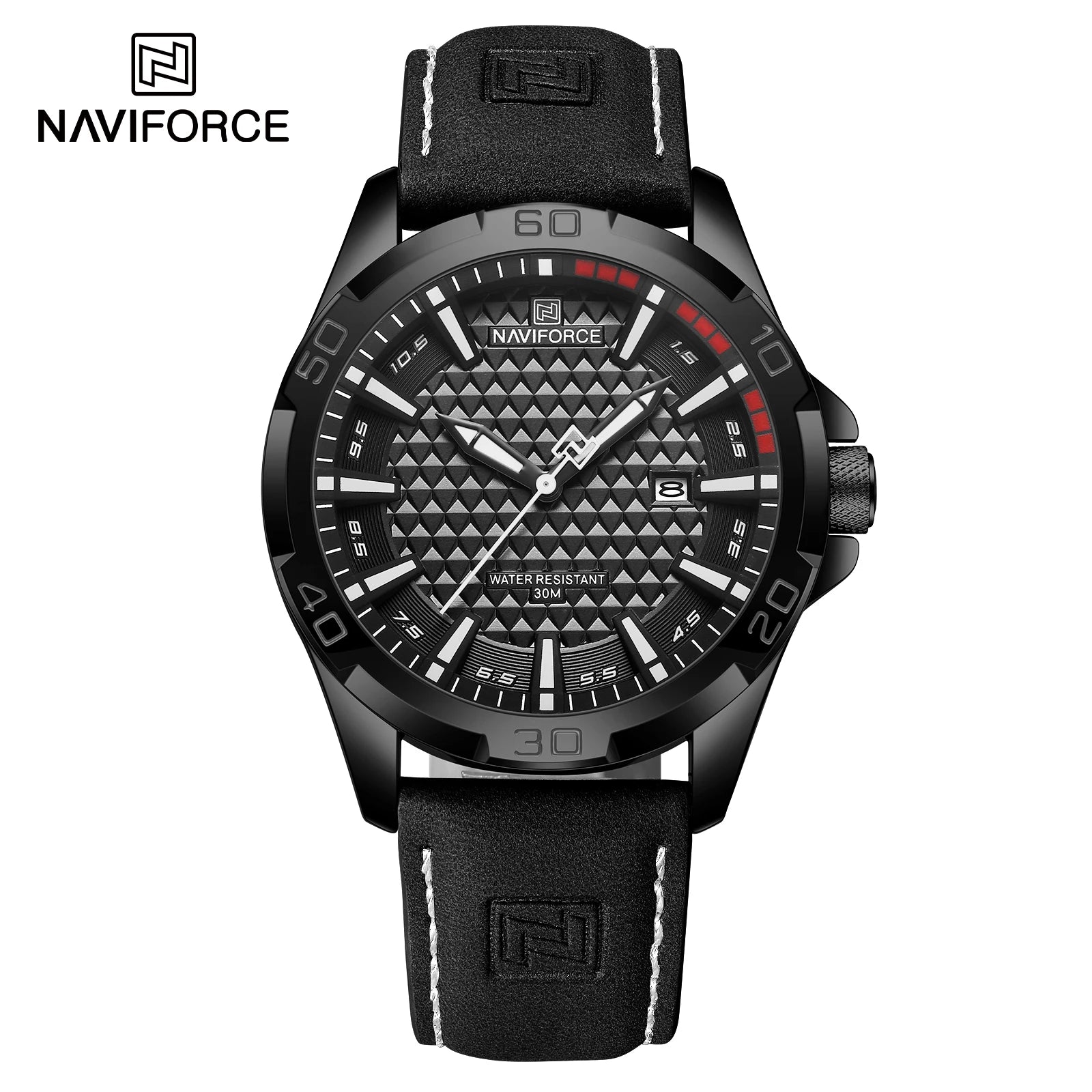 Naviforce NF8023 Sport | Charcoal Face & PU Leather Strap