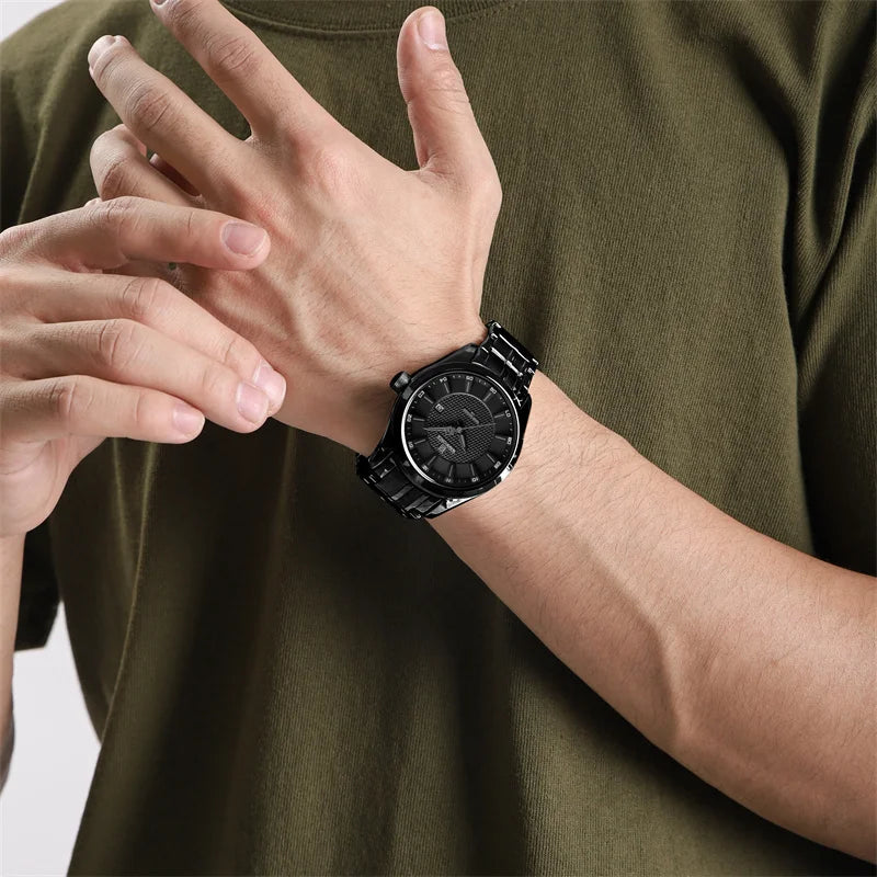 Naviforce NF8032 Style | Machine Alloy | Black face | Stainless Steel Band