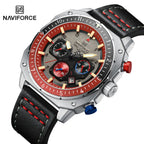 Naviforce NF8057 Sport | Machine Alloy | Blue Trim | Black Leather