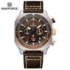 Naviforce NF8057 Sport | Machine Alloy | Brown Trim | Black Leather