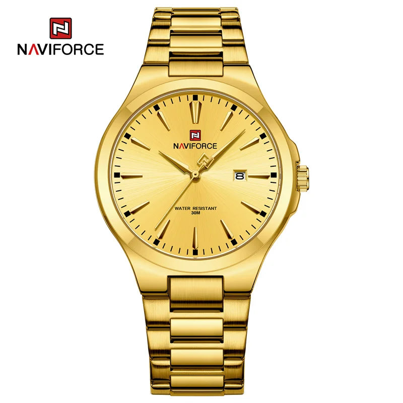 Naviforce NF9214 Lux | Gold Tint | Stainless Steel Band