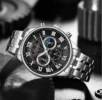 Curren 8427 Regis | Black Face | Stainless Steel Bracelet