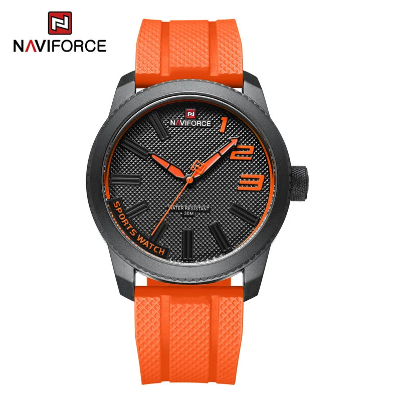 Naviforce NF9202T Sport | Machine Alloy | Orange Silicone Strap