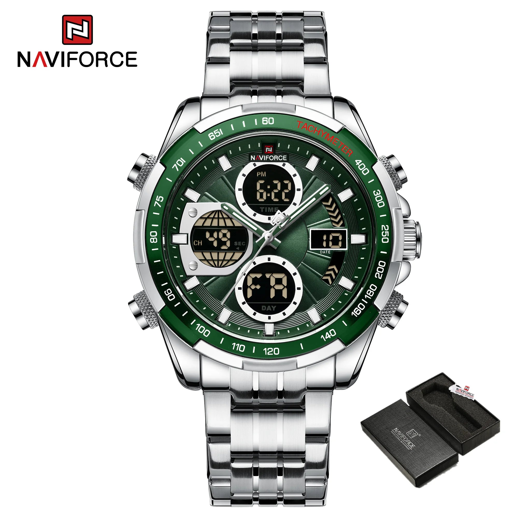 Naviforce NF9197L Luxury | Green Trim with Band or Bracelet
