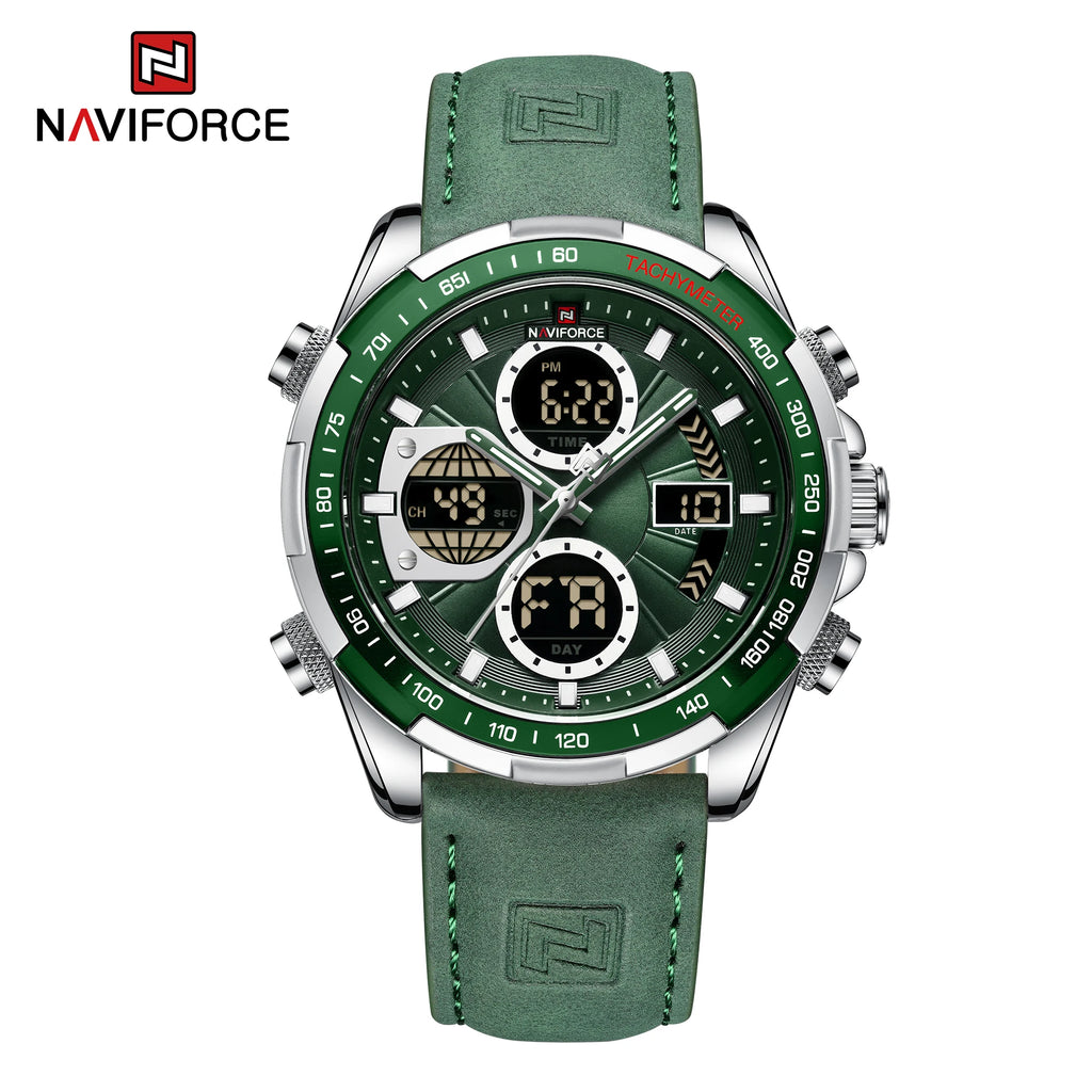 Naviforce NF9197L Luxury | Blue Gold Trim with Tan Band