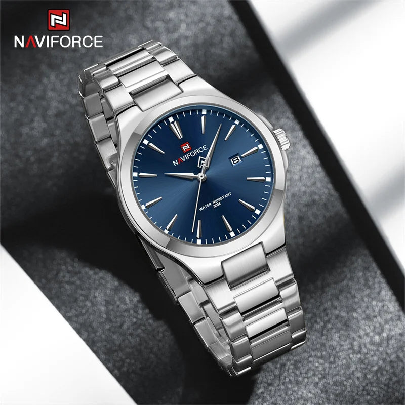 Naviforce NF9214 Lux | Blue Face | Stainless Steel Band